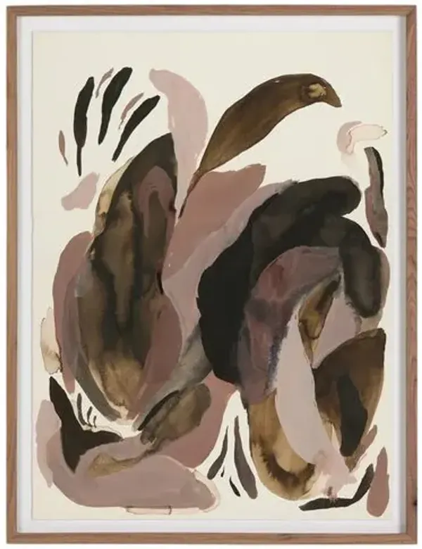 45.5" x 60" As Above - So Below Painting by Molly Franken - Rustic Walnut Frame - Brown