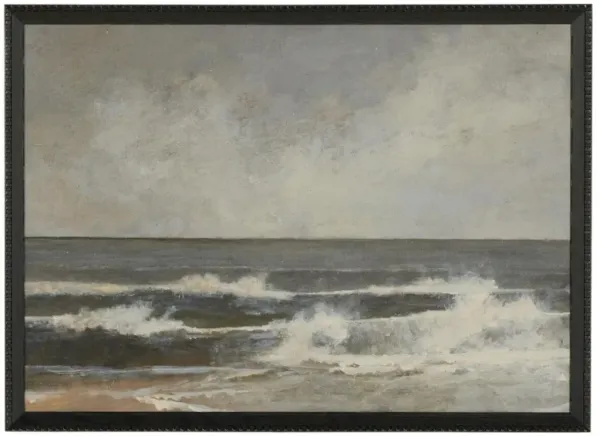 34.5" x 48" Bend and Break Painting by Aileen Fitzgerald, Black Frame