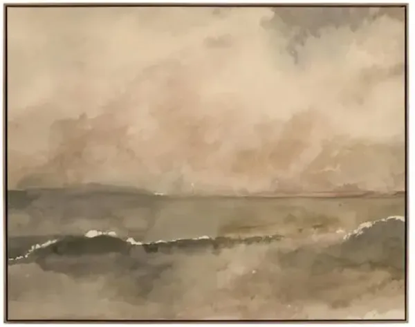 You Said I Am The SeaPainting by Aileen Fitzgerald - Rustic Walnut Frame - Brown