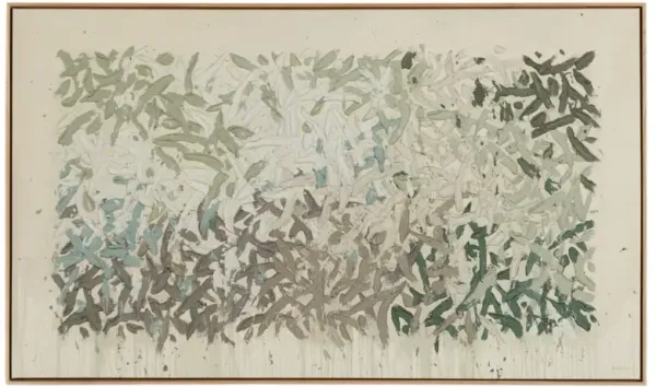 Prayers Under The Olive Tree Painting by Tyler Guinn - White Oak Frame - Green