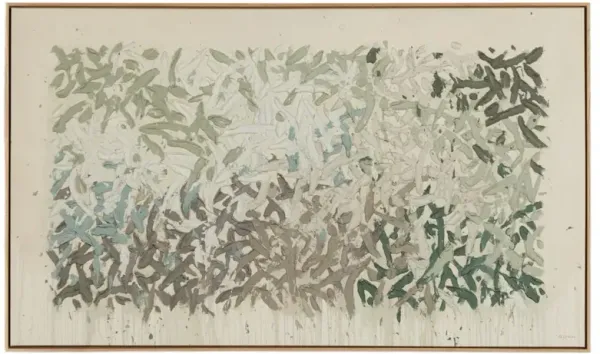 Prayers Under The Olive Tree Painting by Tyler Guinn - White Oak Frame - Green