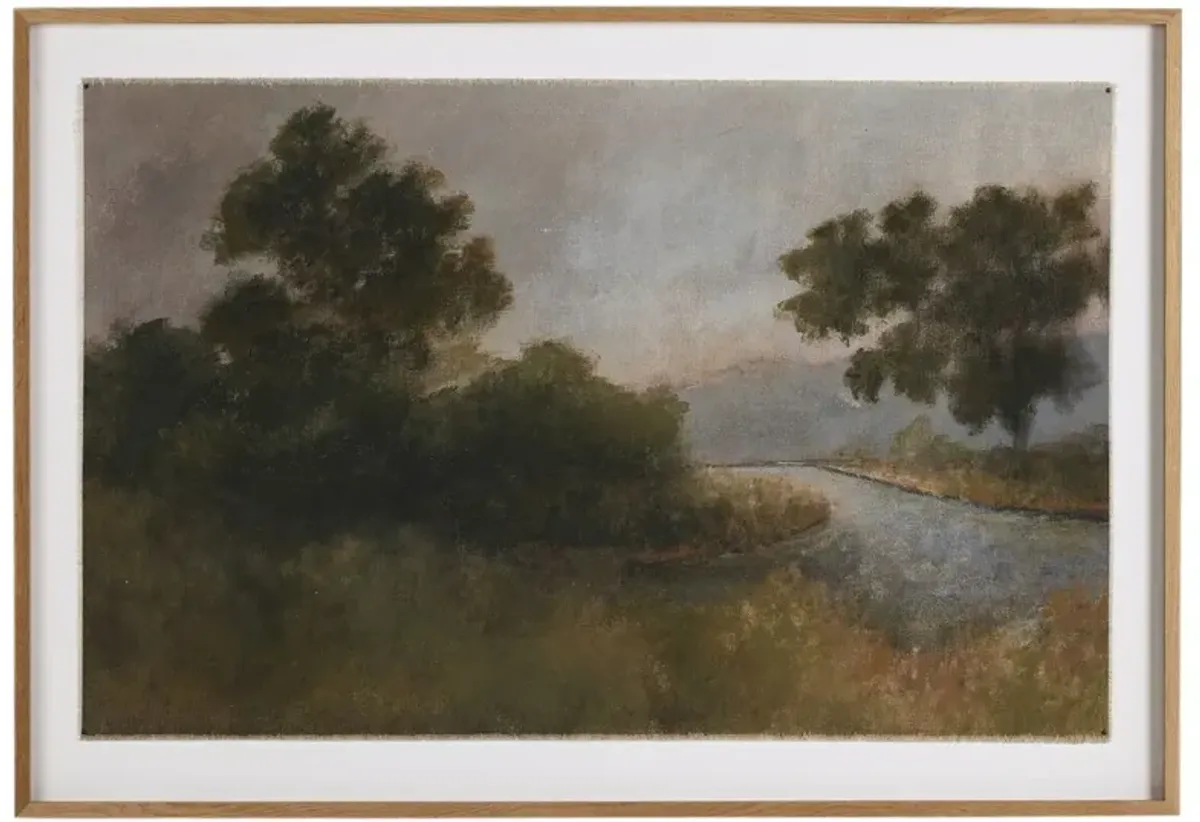 Morning Glory Painting by Aileen Fitzgerald - White Oak Frame - Multi