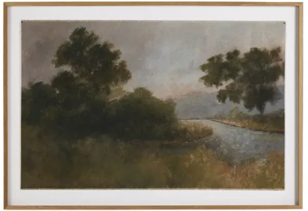 Morning Glory Painting by Aileen Fitzgerald - White Oak Frame - Multi