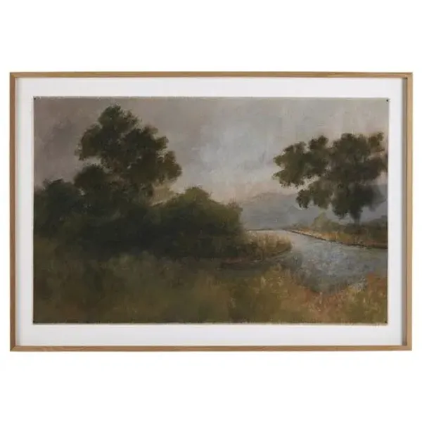 Morning Glory Painting by Aileen Fitzgerald - White Oak Frame - Multi