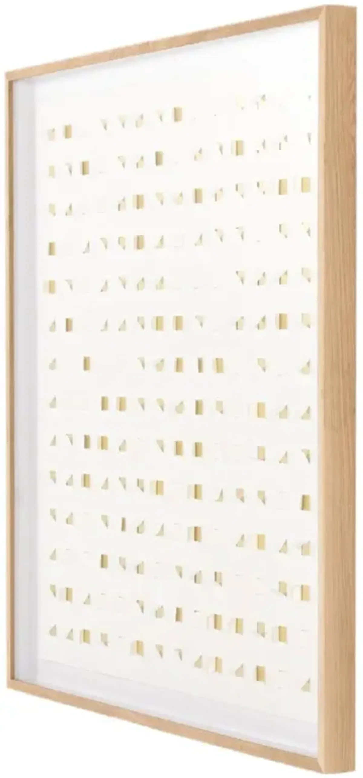 48" x 48" See Through Gold Artwork, White Oak Frame