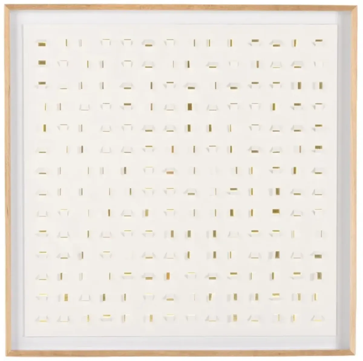 48" x 48" See Through Gold Artwork, White Oak Frame