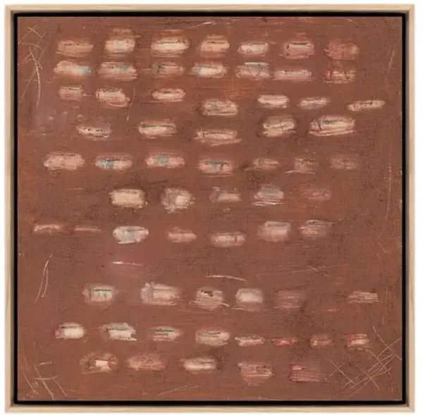 48" x 48" Cinnamon Kiss Painting by Jamie Beckwith - White Oak Frame - Brown