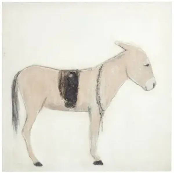 Burro Dia Painting by Paul Meyer - Maple Frame - Brown