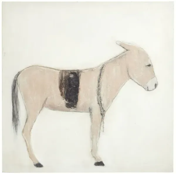 Burro Dia Painting by Paul Meyer - Maple Frame - Brown