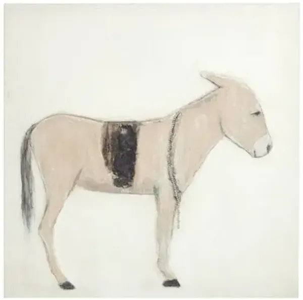 Burro Dia Painting by Paul Meyer - Maple Frame - Brown