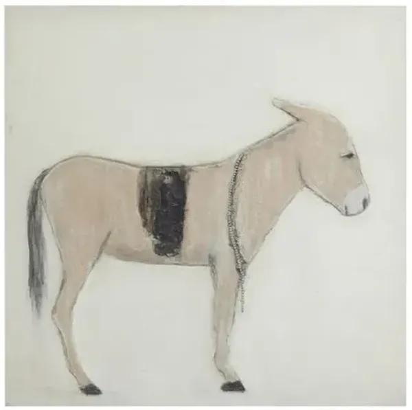 Burro Dia Painting by Paul Meyer - Maple Frame - Brown