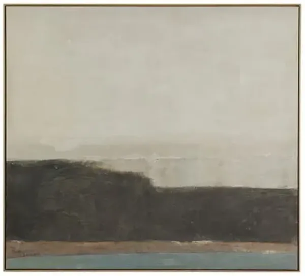 Sediment Artwork by Paul Meyer - White Oak Frame - Brown