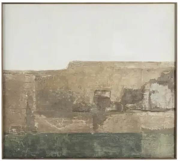 43" x 48" Andalusia Painting by Paul Meyer - Rustic Walnut Floater Frame - Green