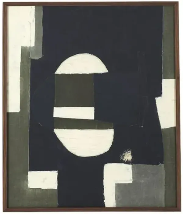 With Love XII Painting by Raoul Morren - Walnut Frame - Brown