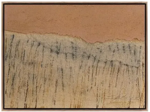 No. 17 Artwork by Valeria Sidanez - Rustic Walnut Frame - Brown