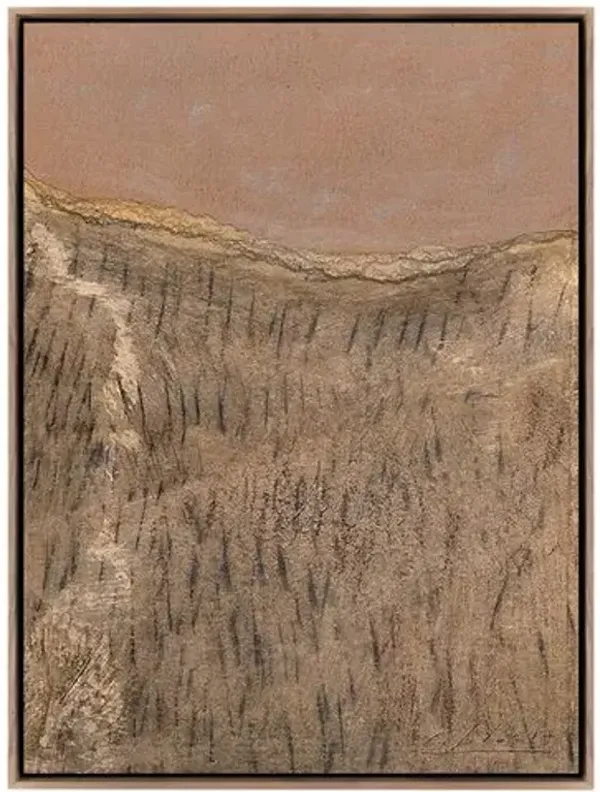 No. 18 Artowrk by Valeria Sidanez - Rustic Walnut Frame - Brown