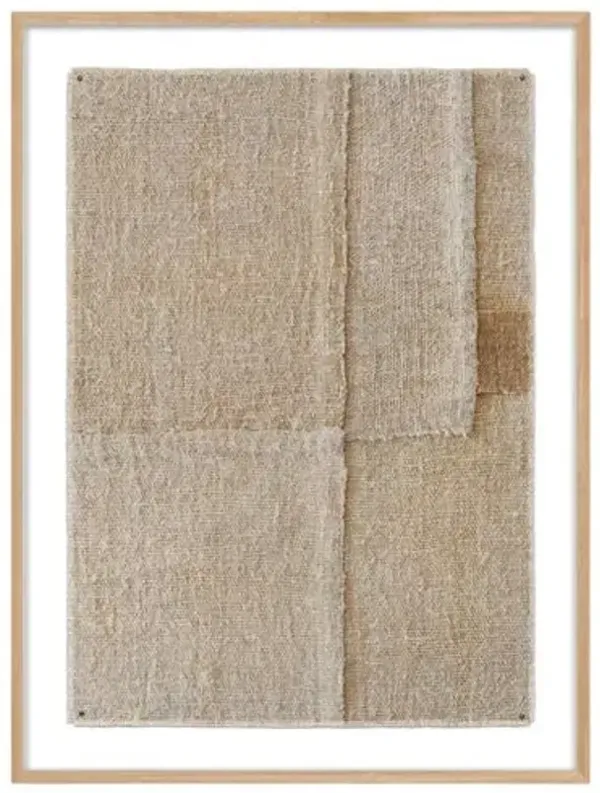 Acceptance No 1 Framed Textile by Karen Covey - White Oak Frame