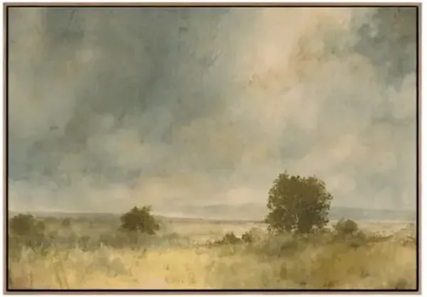 Blue Splendor Painting by Aileen Fitzgerald - White Oak Floater Frame