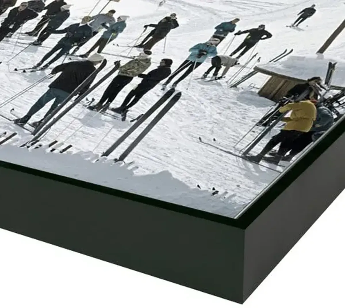 48" x 48" Skiing In Vail Photograph by Slim Aarons - Black Maple Frame