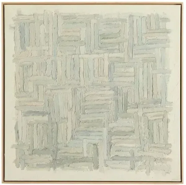 Into The New No. 4 Painting by Tyler Guinn - White Oak Frame - Multi