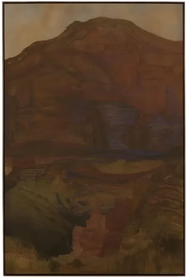 Suddenly The Desert Is Freedom Painting - Rustic Walnut Frame - Brown