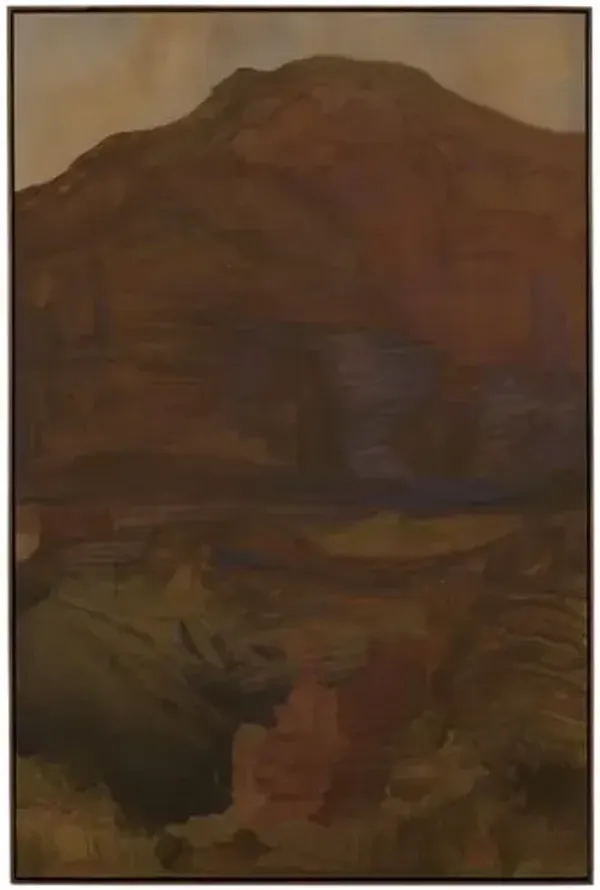 Suddenly The Desert Is Freedom Painting - Rustic Walnut Frame - Brown