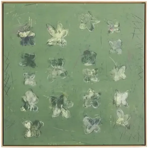 48" x 48" Verdant Garden Painting by Jamie Beckwith - White Oak Frame - Green