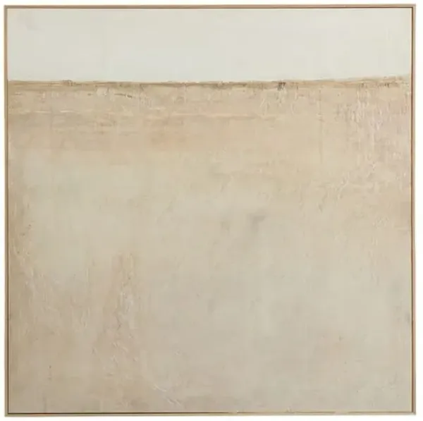 Coastal Desert Painting by Paul Meyer - White Oak Frame - Brown