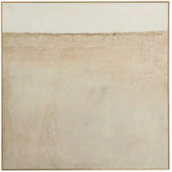 Coastal Desert Painting by Paul Meyer - White Oak Frame - Brown