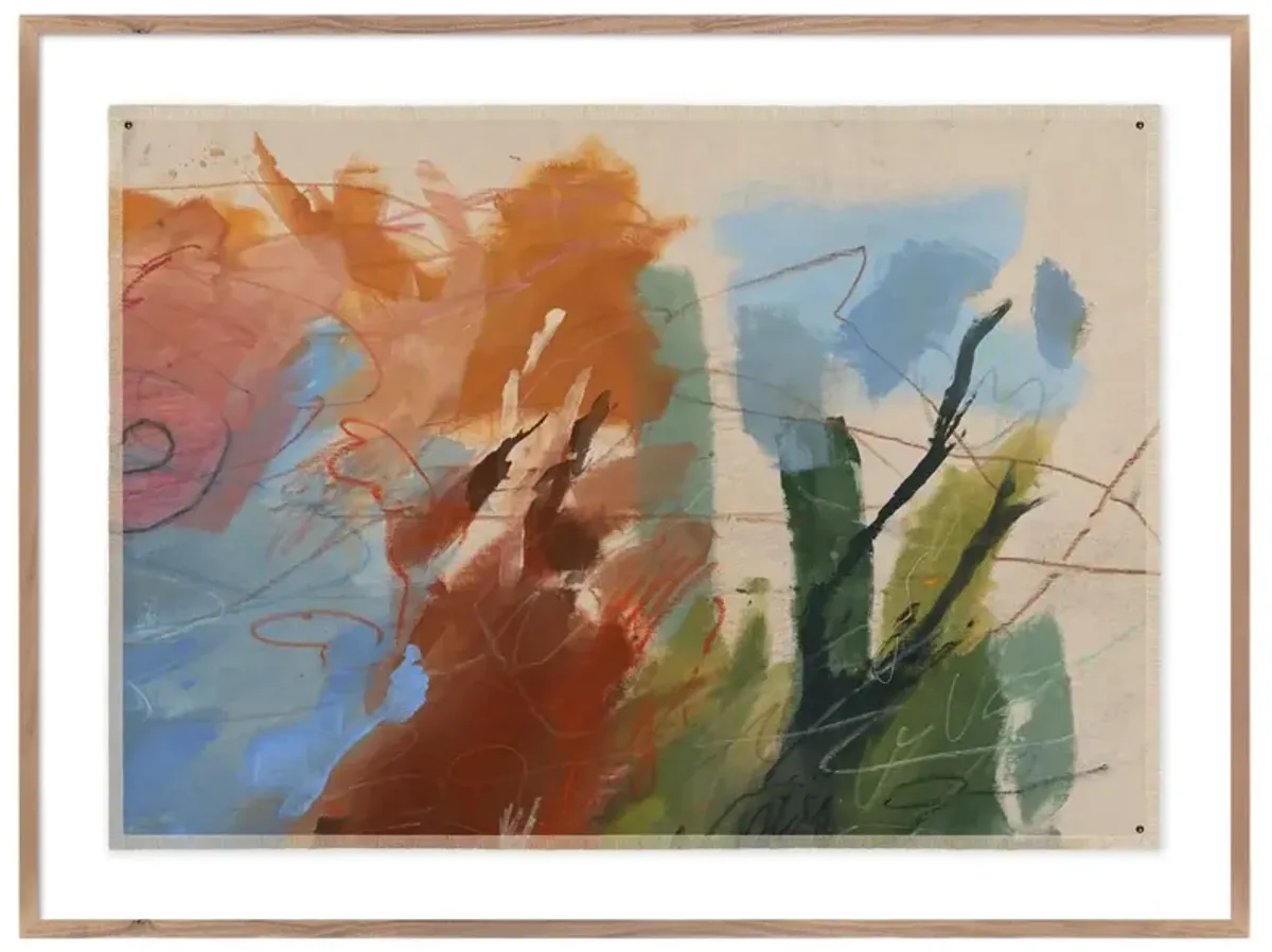 40" x 60" I Became Whole Again Painting by Katherine Hunsaker, Rustic  Walnut Frame