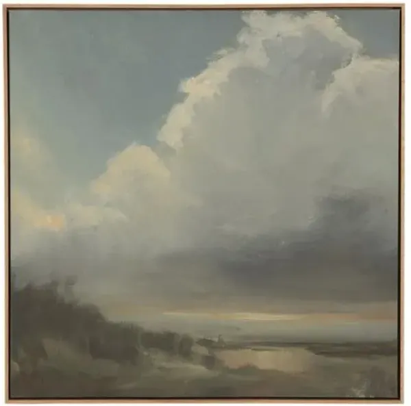 The Long Way Home Painting by Bethany Joseph - White Oak Frame - Blue