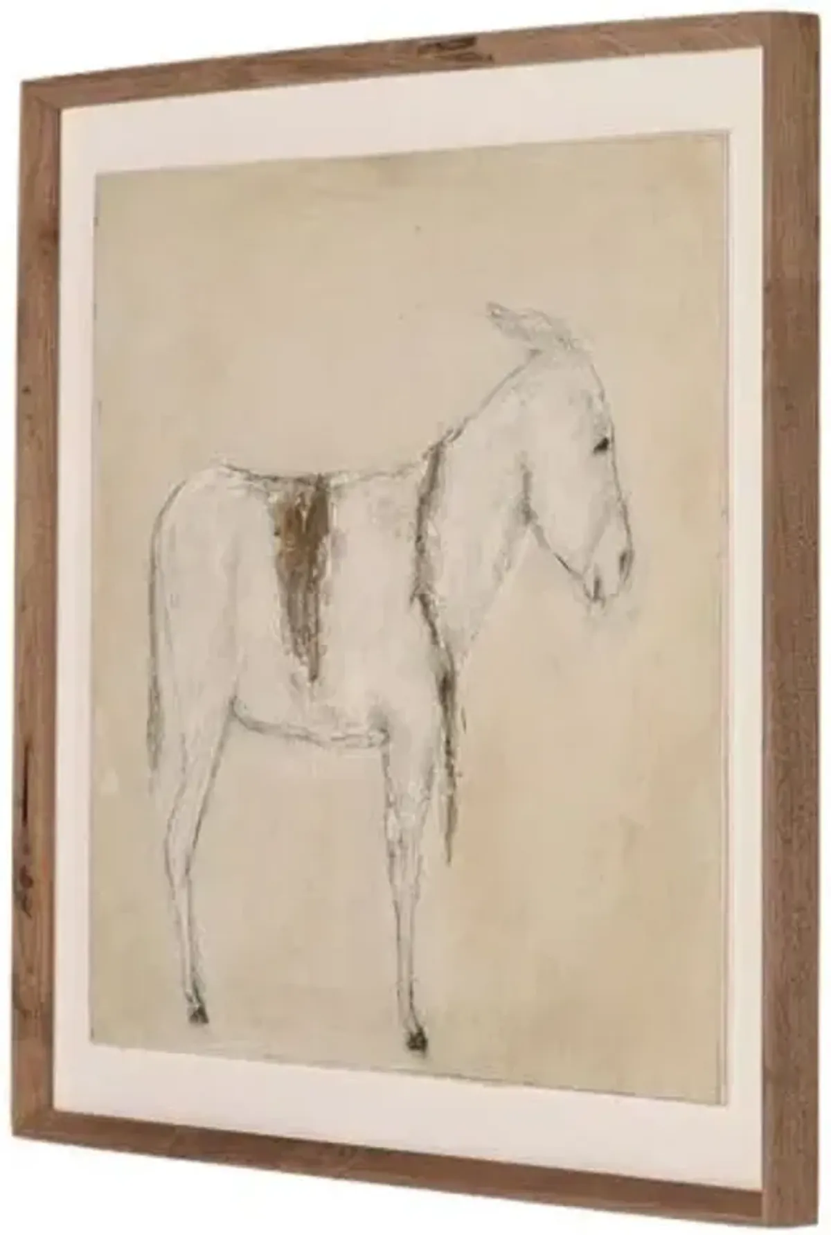 41.5" x 48" Burro Bestow Painting by Paul Meyer - Rustic Walnut Frame - Brown