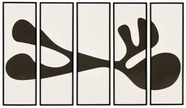 61" x 100" Organic Shape I Gallery Set - Black Maple Frame