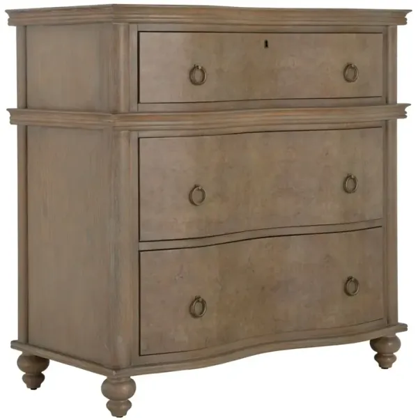 Baron 3-Drawer Oak Chest, Cerused Brown