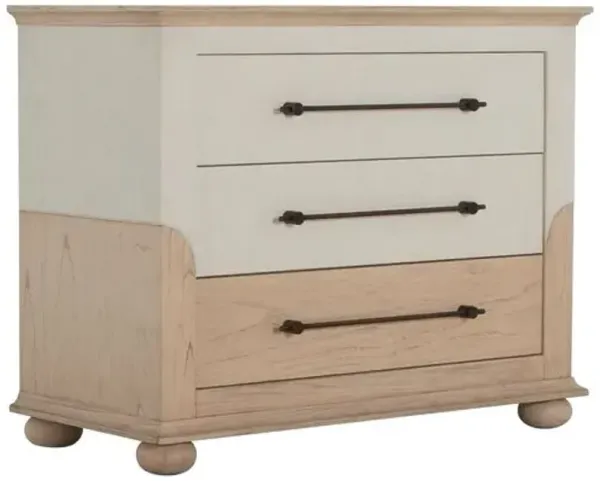 Crestine 2-Tone 3-Drawer Raffia Chest - Natural/Ivory - Gabby - White