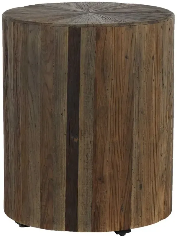 Cyrano Recycled Elm Side Table, Brown