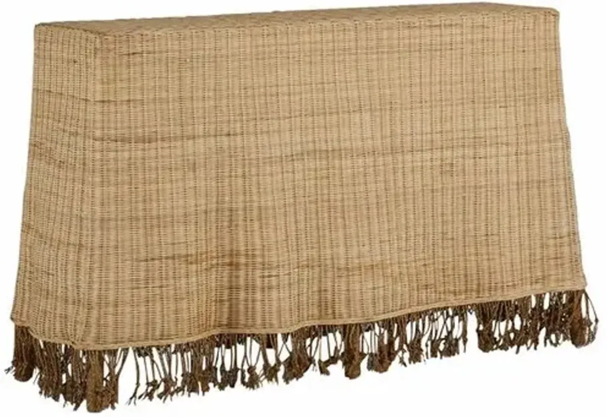 DeSoto Rattan Console Table - Natural - Gabby - Brown