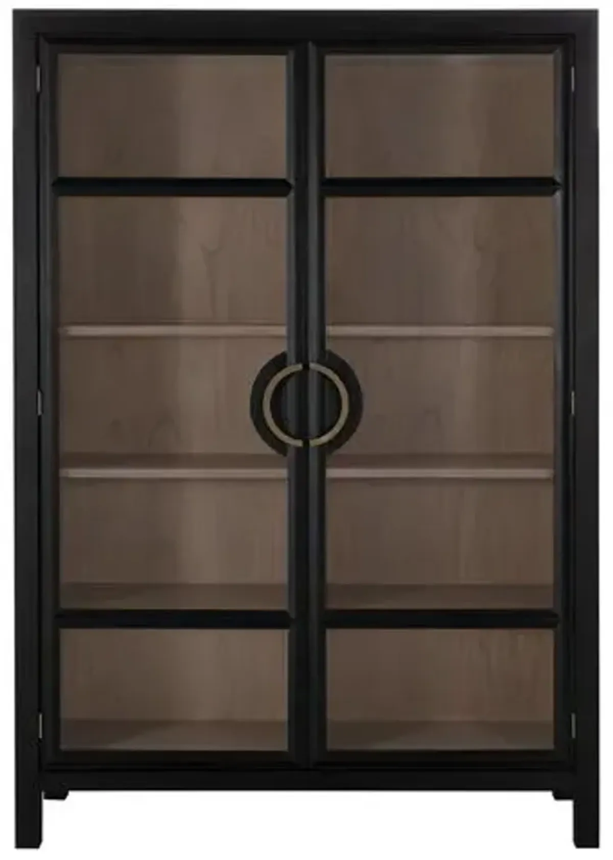 Elias 10-Shelf Tall Cabinet - Brushed Black/Natural Bay - Gabby