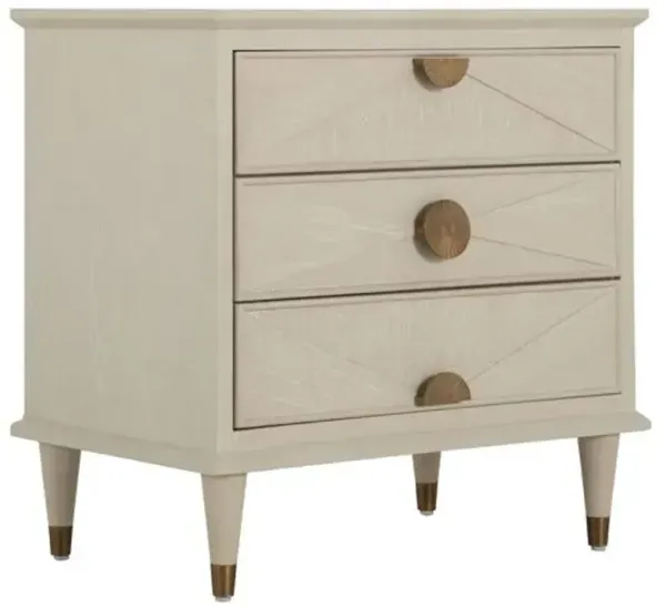 Emberly 3-Drawer Nightstand - White - Gabby