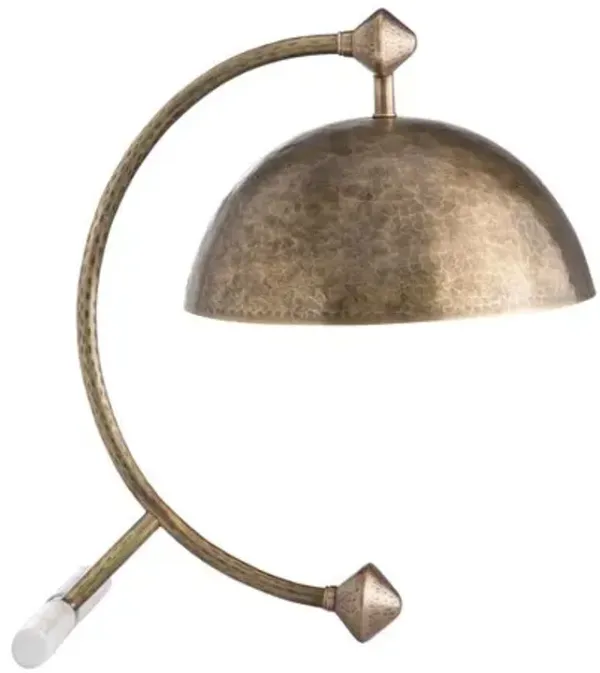Etna Hammered Dome Task Table Lamp - Textured Brass - Gabby - Brown