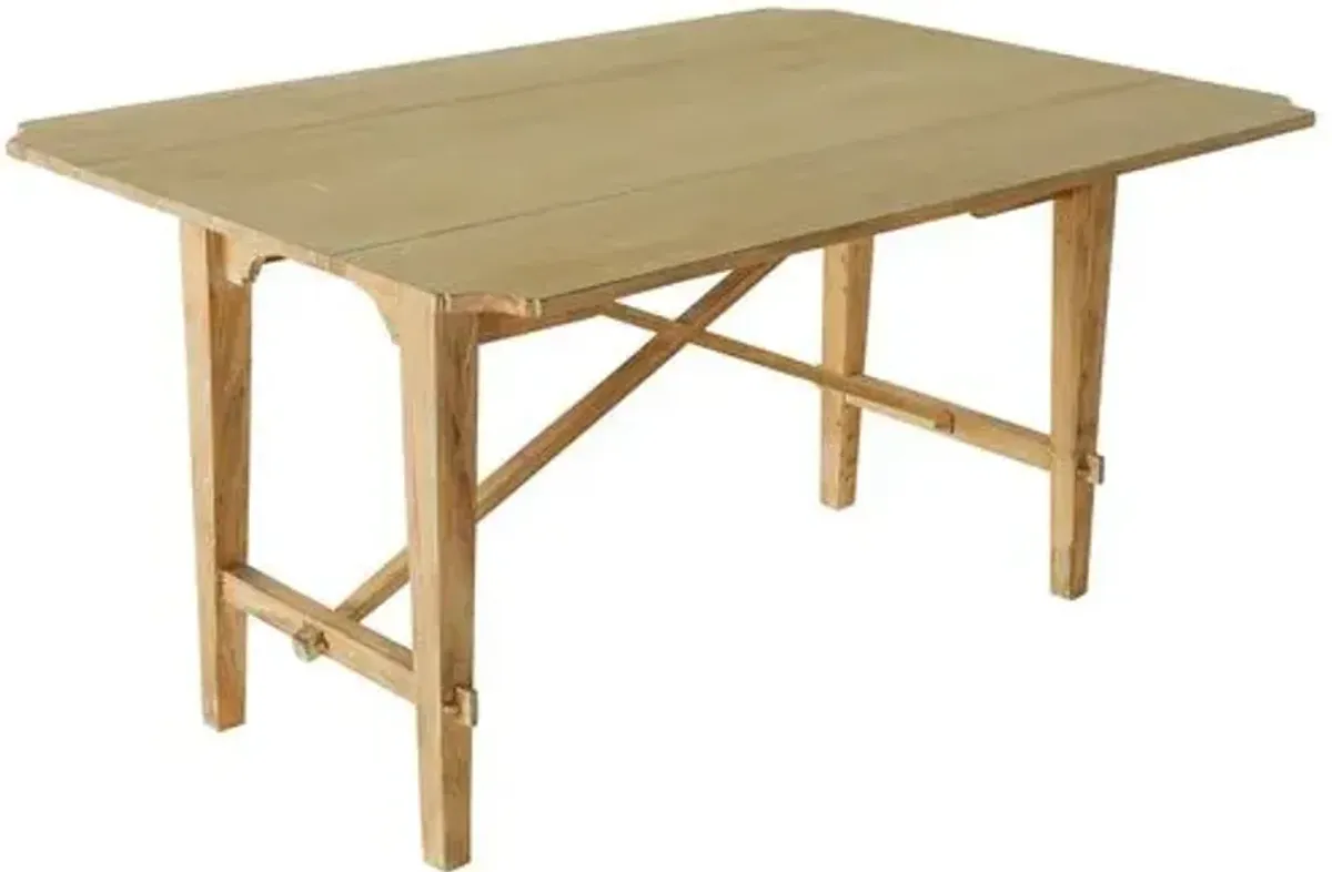 Faulner Drop Leaf Console Table/Desk - Natural - Gabby - Brown