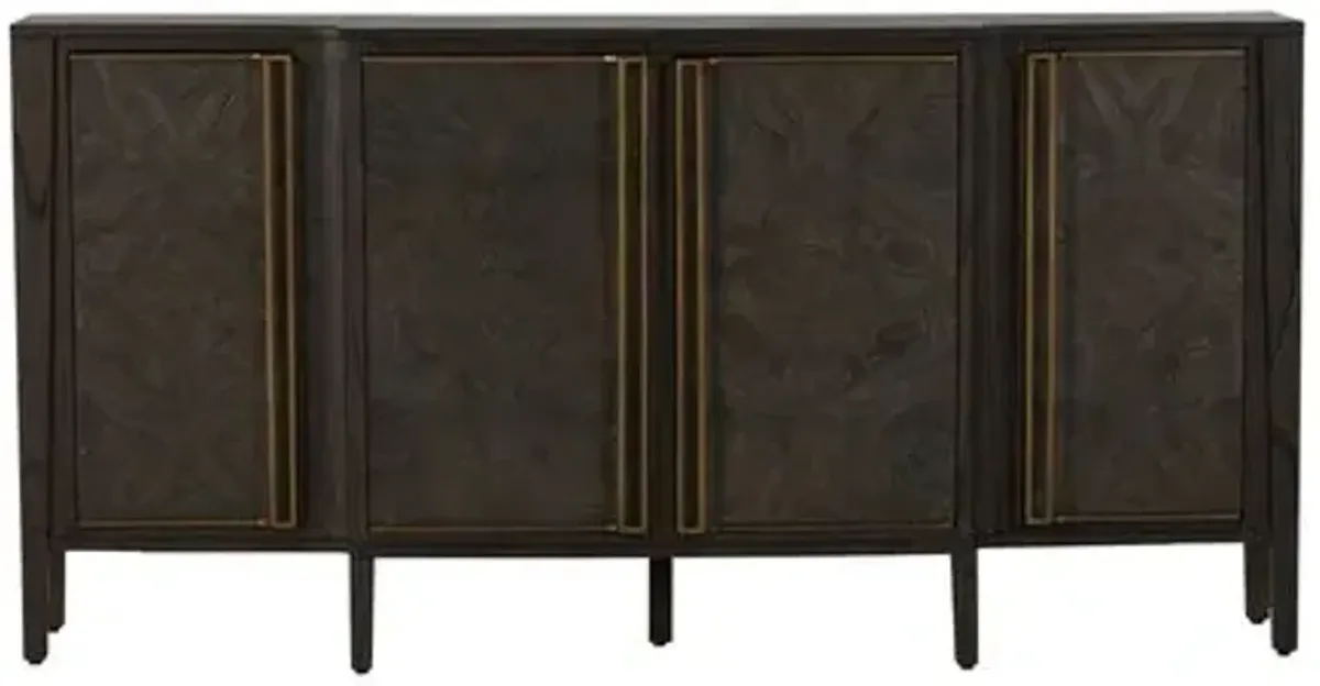 Fitzgerald 4-Door Sideboard - Dark Grey - Gabby - Brown