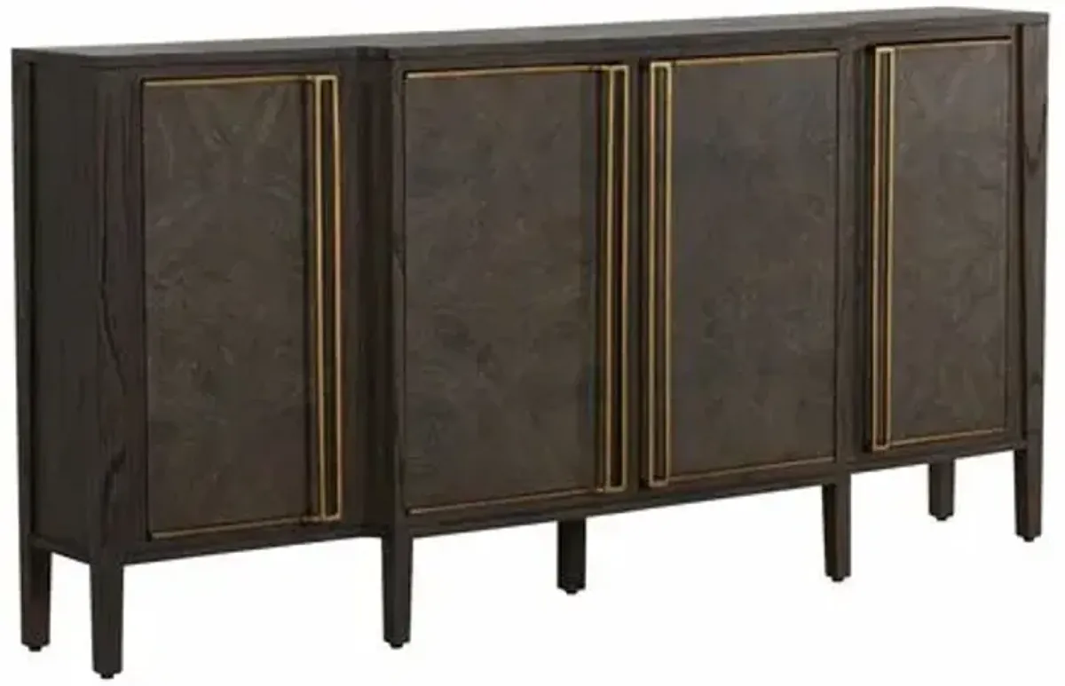 Fitzgerald 4-Door Sideboard - Dark Grey - Gabby - Brown