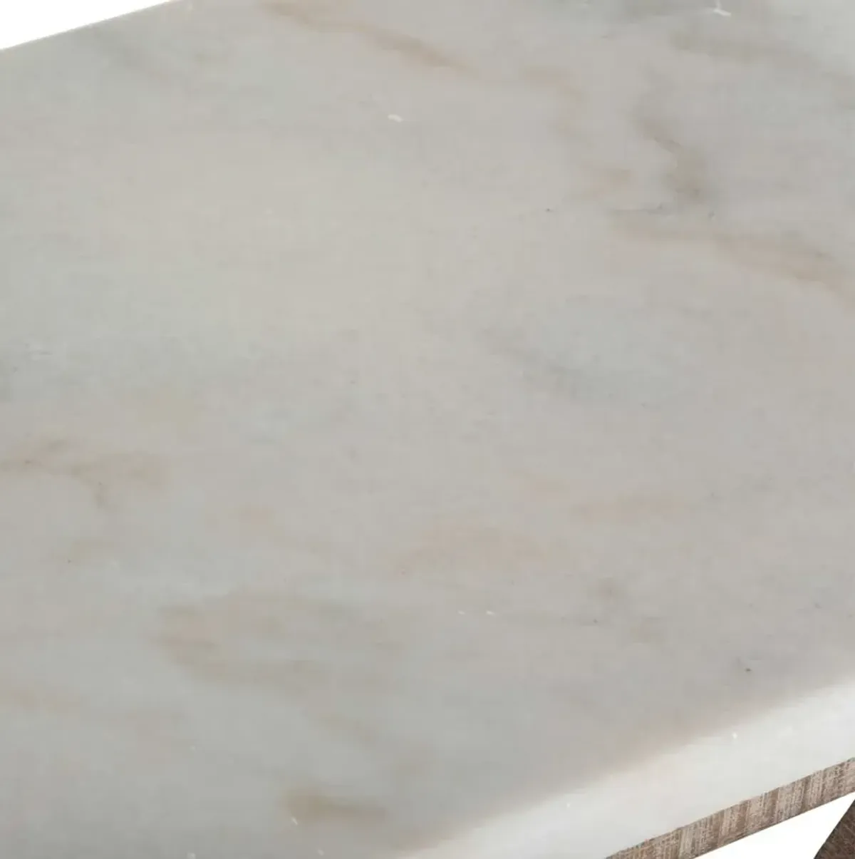 Helen Marble Top Console Table, Natural/White