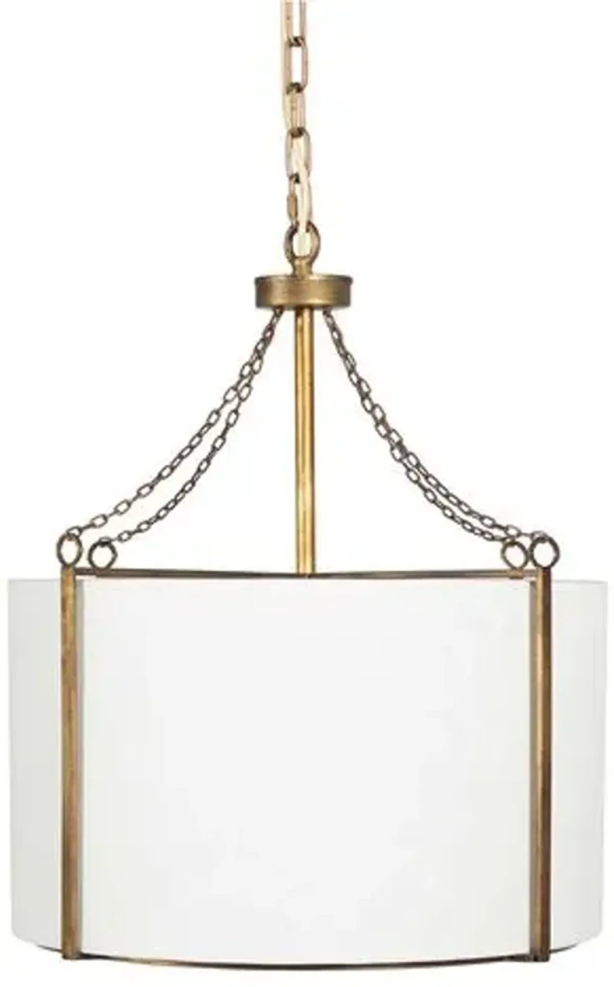 Ivan Drum Linen Pendant - White/Gold - Gabby