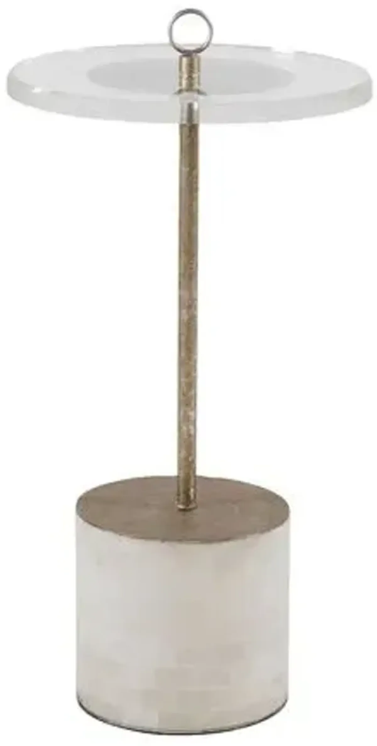 Lexi Alabaster/Acrylic Drink Table - Champagne - Gabby - Gray