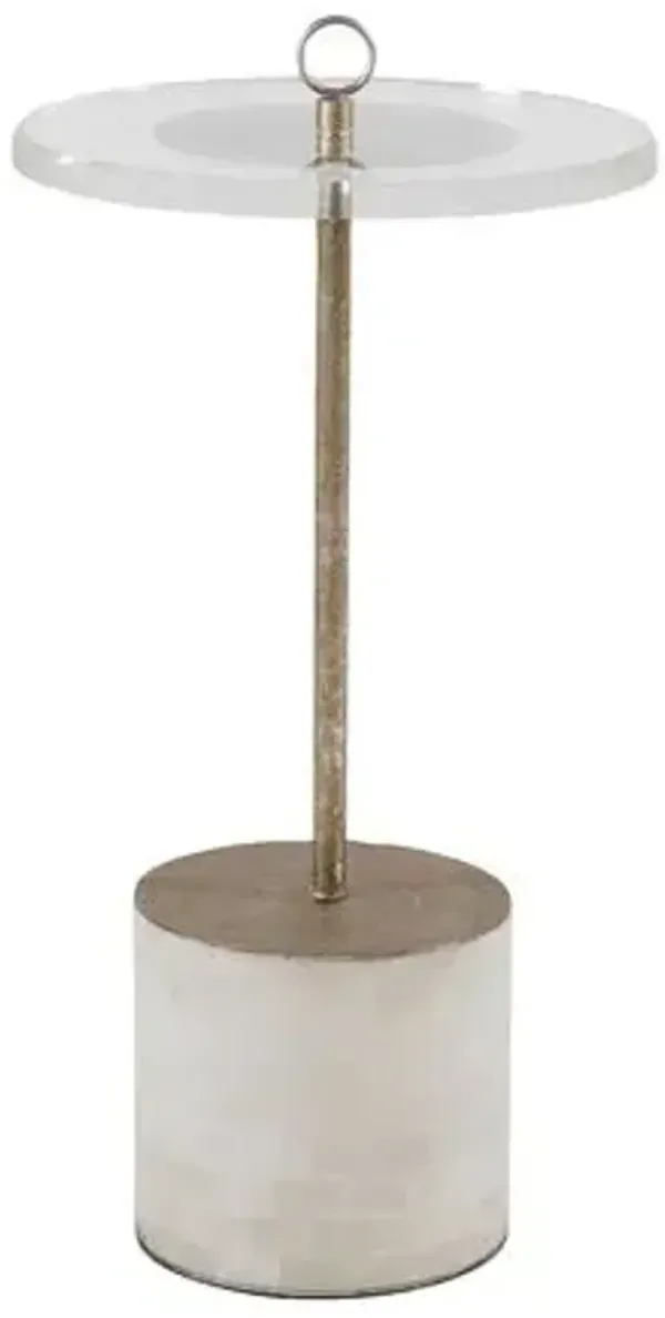 Lexi Alabaster/Acrylic Drink Table - Champagne - Gabby - Gray