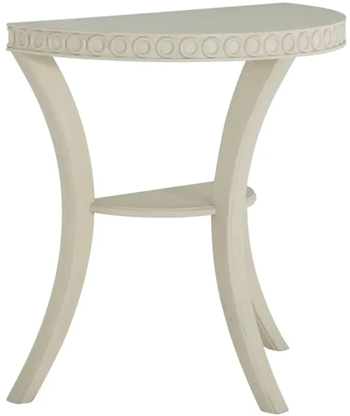 Linda Demilune Console Table, White