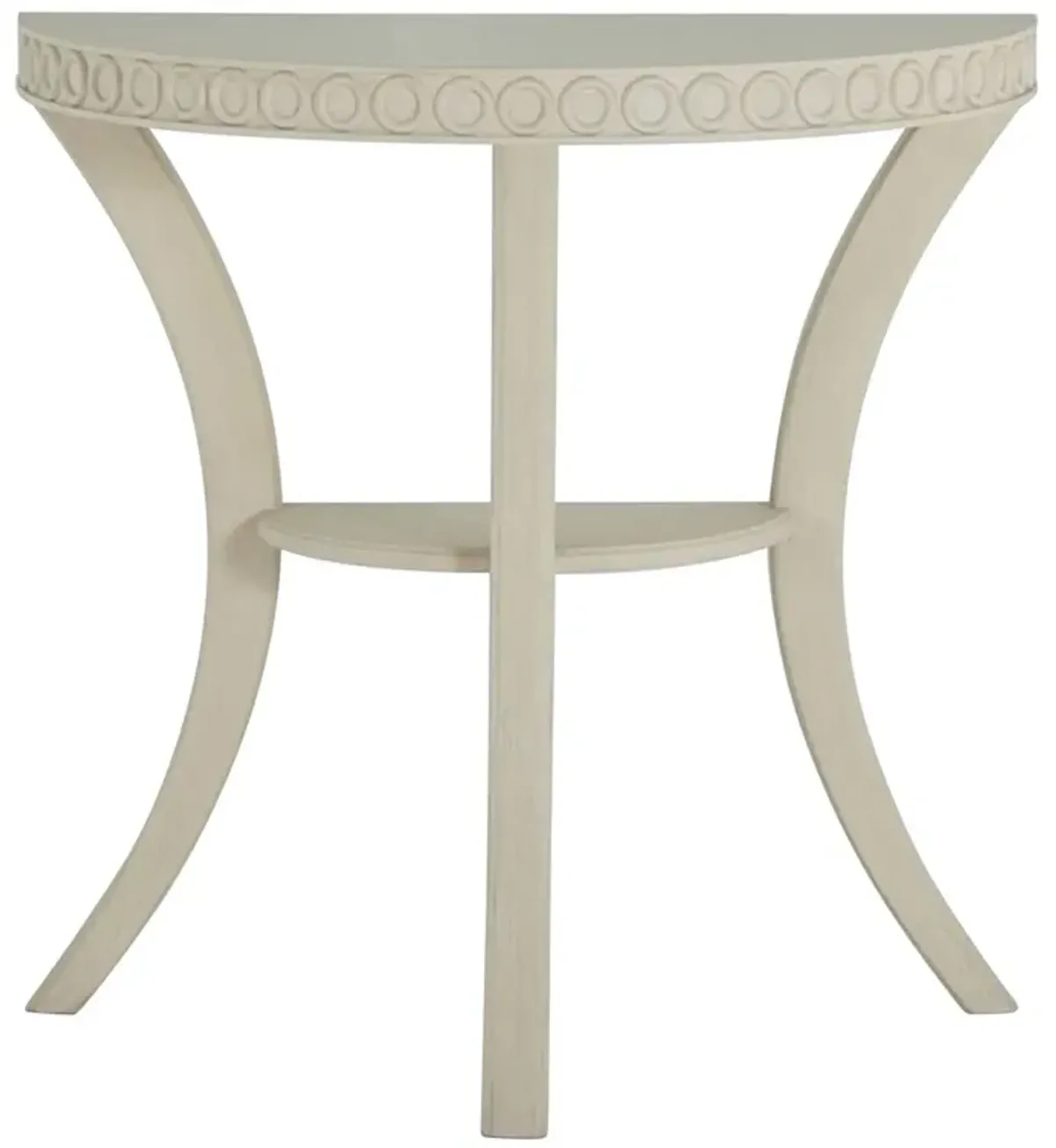 Linda Demilune Console Table, White