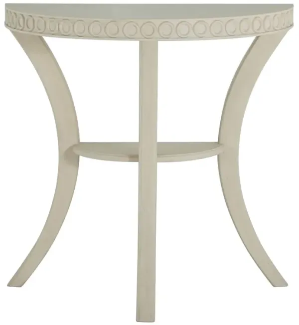 Linda Demilune Console Table, White